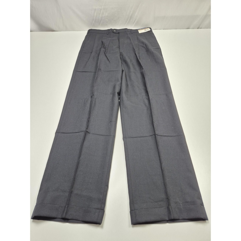 VTG John Alexander Dress Pants Men's 34x33 Gray Wool Pleated Cuffed Classic Fit
